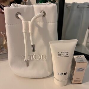 Dior White Drawstring Pouch